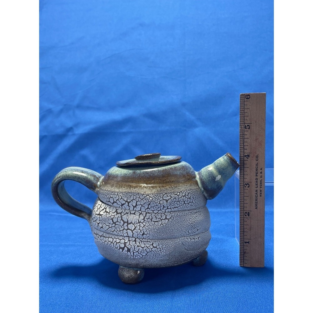 Hagi Yaki Studio Pottery Signed Japanese Tea Set Kairagi Glaze Teapot - Picture 4 of 14